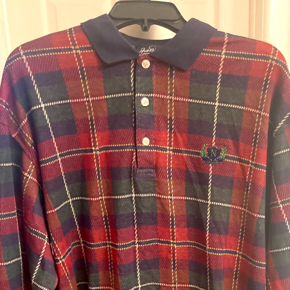 Jack Nicholas red flannel polo golf shirt
